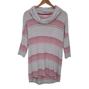 Anthropologie Sunday by Brooklyn 3/4 Striped Cowl Neck Tunic LARGE